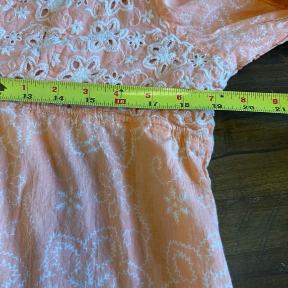 L&B Embroidered Eyelet Tiered Top Ruffle Flare Bell Sleeves XL XXL 3/4 Sleeve - Picture 6 of 9